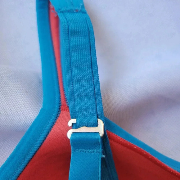 Natori Yogi High-Impact Underwire Sports Bra Molded Cups Adjustable 34D Red/Blue - Picture 6 of 10